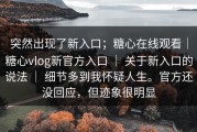 突然出现了新入口；糖心在线观看｜糖心vlog新官方入口 ｜ 关于新入口的说法 ｜ 细节多到我怀疑人生。官方还没回应，但迹象很明显