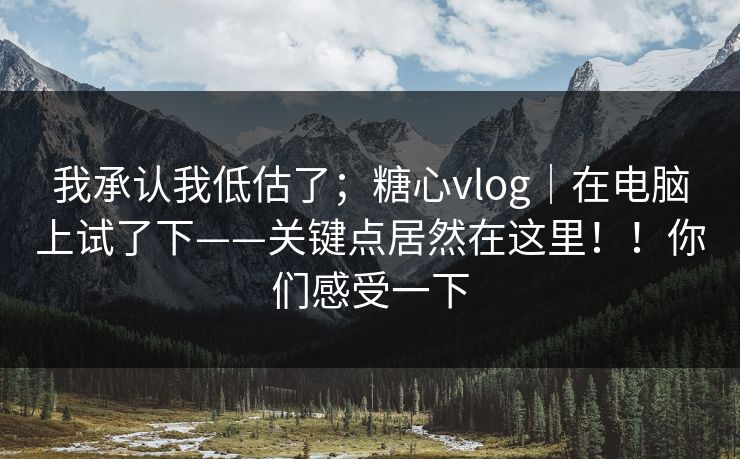 我承认我低估了；糖心vlog｜在电脑上试了下——关键点居然在这里！！你们感受一下